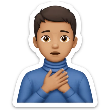 A person cris crossing hands on neck choking itself out mixed boy  sticker