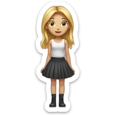 girl-in-a-skirt stands on her hands sticker