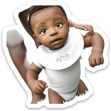 curious boy in grassy field sticker