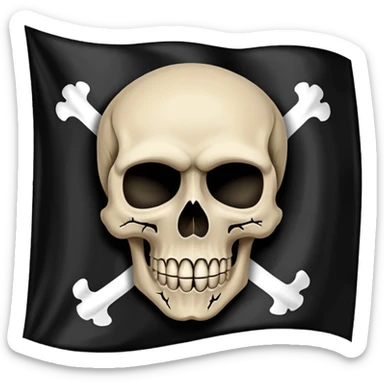 natos y waor bandera negra con calavera petra de canción cicatrices  sticker