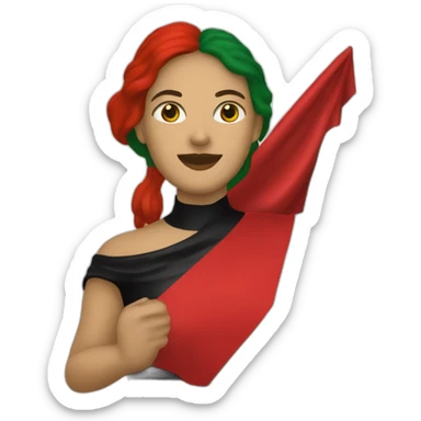 Martinique drapeau rouge vert noir  sticker