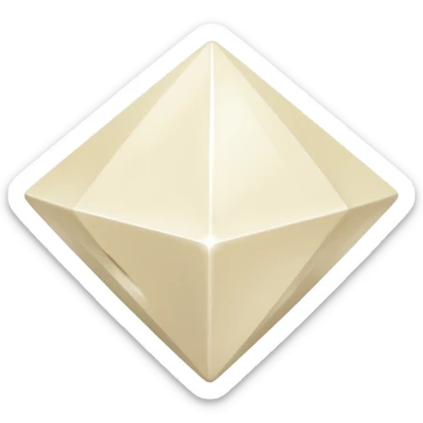 diamond shape carved from ivory. square tilted 45 degrees. full front view sticker