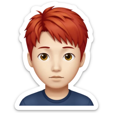 A korean boy with red hair  sticker