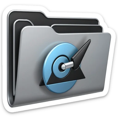 black cursor clicking on a folder sticker