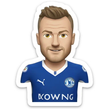 Jamie Vardy in a Leicester kit sticker