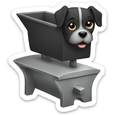 Anvil with dog jumping over sticker
