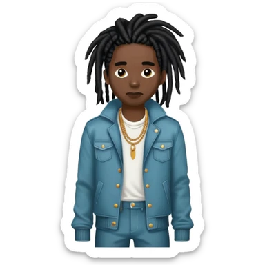 Steve Lacy with black dreads and stylish outfit sticker