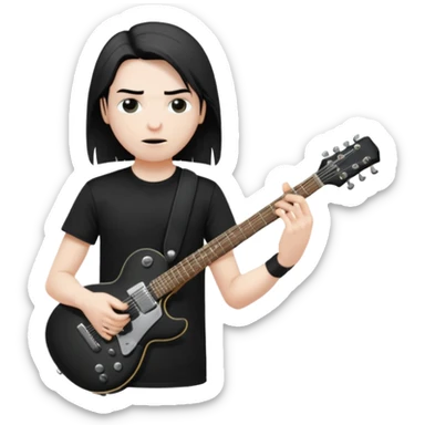 metal head with a black guitar sticker