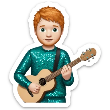 Ed Sheeran with teal sequin outfit sticker