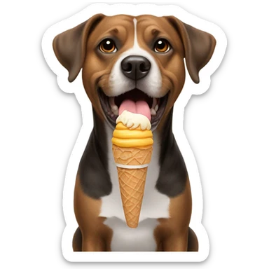 Dog with a ice cream sticker