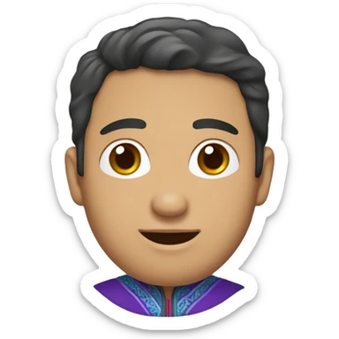 Spanish male wearing Mongolian outfit sticker