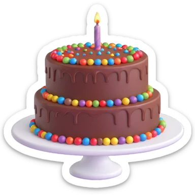 delicious chocolate cake with sparkles sticker