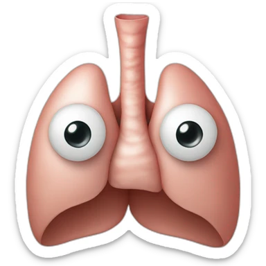 Lungs with a smile and two eyes sticker