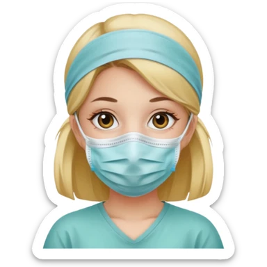 a girl wearing surgical mask sticker