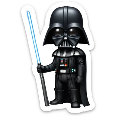 Realistic Darth Vader with a saber staff and a menacing look  sticker