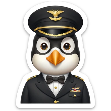 classy penguin soldier sticker