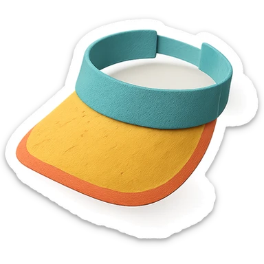 simple and colorful sun visor with paper-craft style sticker