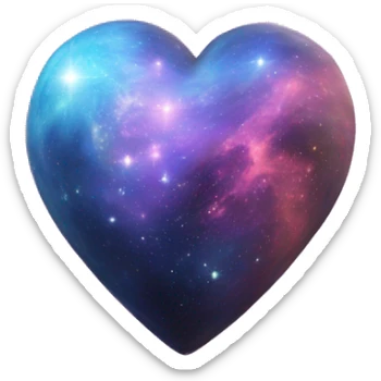 galaxy in 3d heart sticker