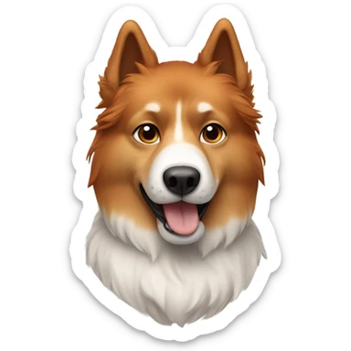 Dog Eurasian redhead and White  sticker
