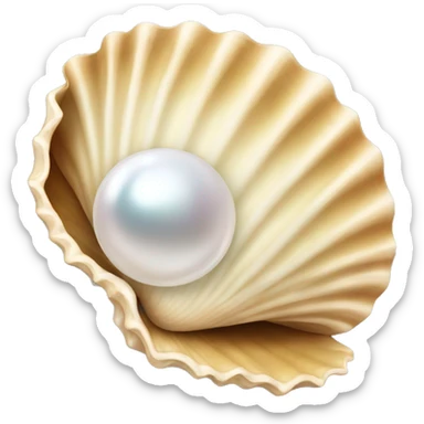 Seashell with pearl inside sticker