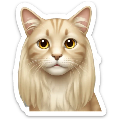 Cat long hair beige long ears  sticker