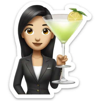 Cool Pretty Asian cool drinking martini sticker