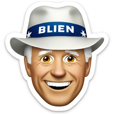 joe biden with biden hat sticker
