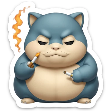 Snorlax with a cigarette sticker