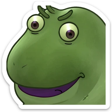 Goofy eggplant with a face sticker