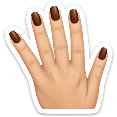 💅🏼 comme cet émoji, mais les ongles et le vernis en marron sticker