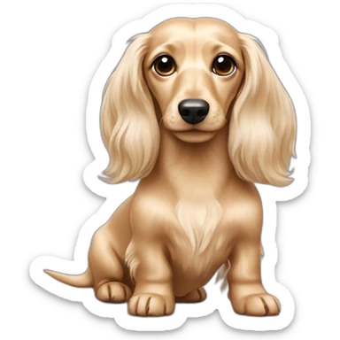Cream Dachshund long haired sticker