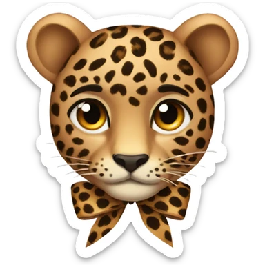 leopard bow sticker