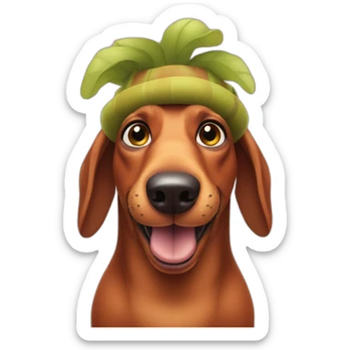 Sausage dog dressed as a troll sticker