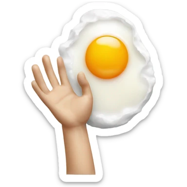 fried egg with hands sticker