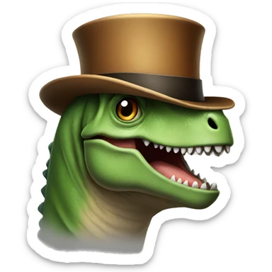Dinosaur with a top hat sticker