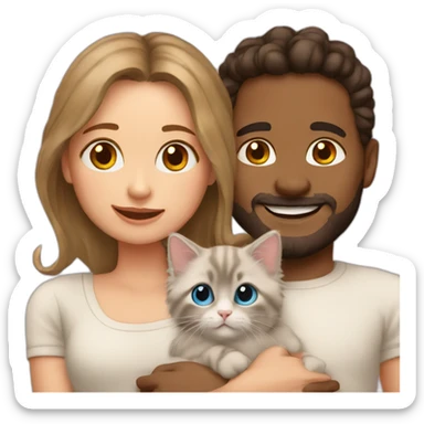 Couple with ragdoll kittens sticker