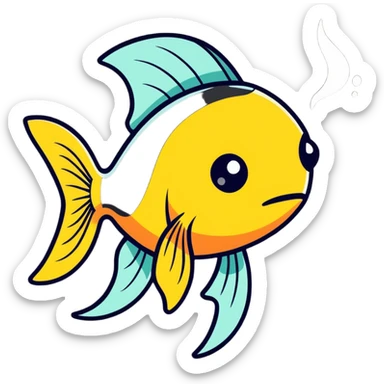 Stoned fish smoking a blunt with their fins sticker
