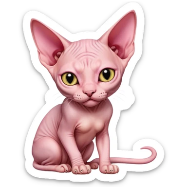 Sphynx cat full body play position sticker