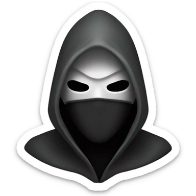 grayscale black mysterious masked hooded man sticker
