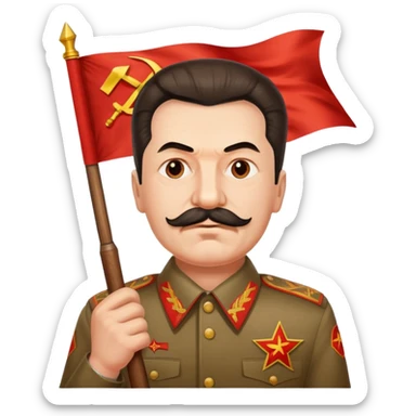 Stalin holding USSR flag sticker