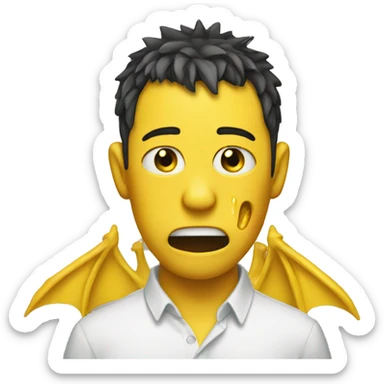 Generate me a emoji with yellow dragon crying  sticker