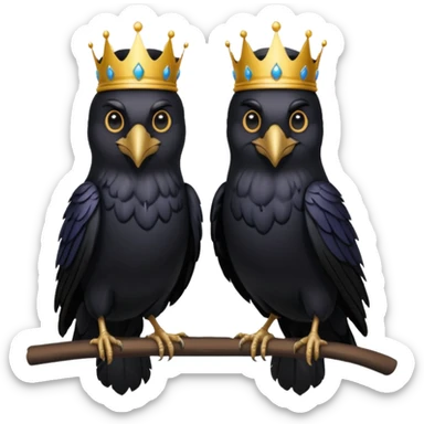 realistic King and queen ravens sticker