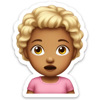 furious baby girl toddler sticker