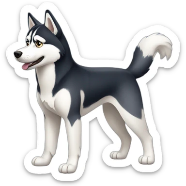 husky full body sticker