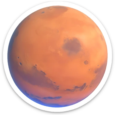 detailed Mars planet with surface features sticker