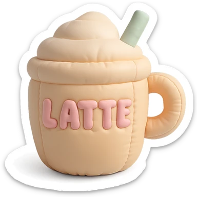 latte, soft and plush, pastel colors sticker