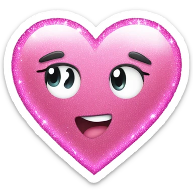 Sparkly pink heart  sticker