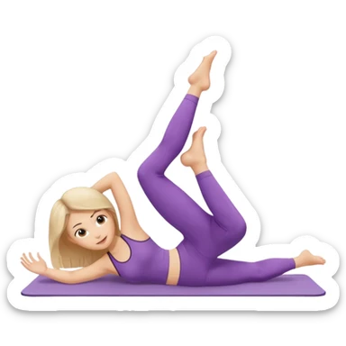 Cute girl doing pilates exercises sticker