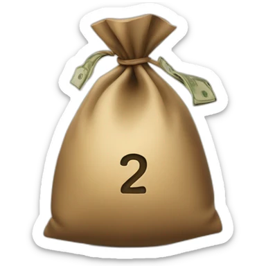 Money bag without nothing in the center sticker