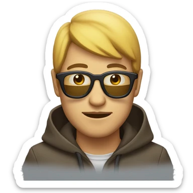 Homme avec une capuche et des lunettes  sticker